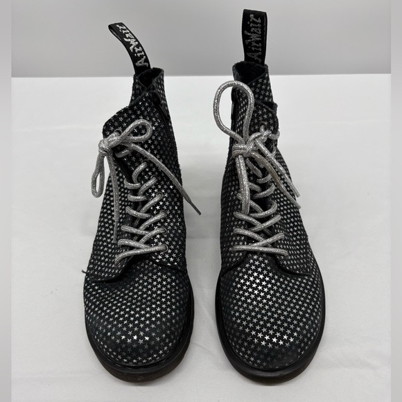 Dr. Martens Shoes - DR. MARTENS AIRWAIR YOUTH 1460 SUEDE METALLIC STAR BOOTS